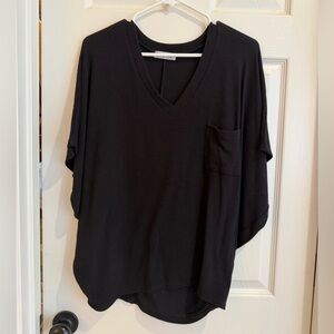 Charlotte Avery Dolman Sleeve Black Boxy Top